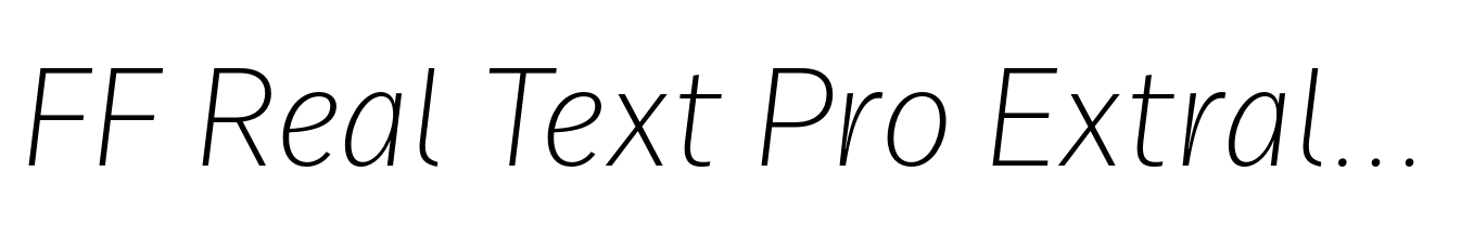 FF Real Text Pro Extralight Italic